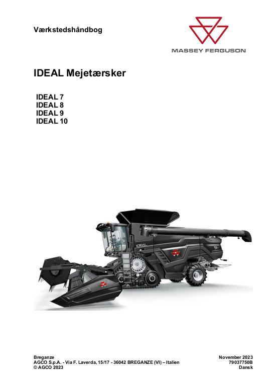 AGCO 7 8 9 IDEAL Combine (Model Year 2023 2024) (packet) Service Manual 79037750B Danish