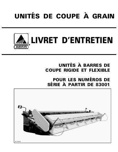 AGCO 700 800 Grain Header Operator Manual 71385144 French 1 AGCO 700 800 Grain Header Operator Manual 71385144 French