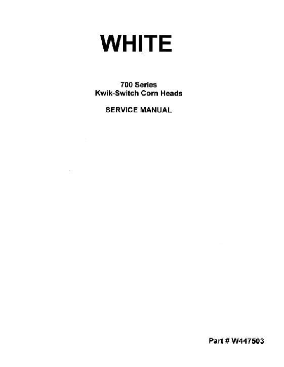 AGCO 700 Series Kwik-Switch Corn Head Service Manual W447503 English