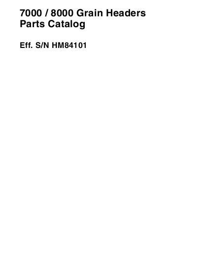 AGCO 7000 8000 Grain Header Parts Book 651760M93 English 1 AGCO 7000 8000 Grain Header Parts Book 651760M93 English