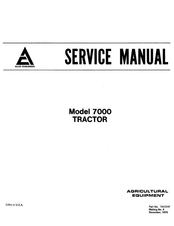 AGCO 7000 Tractor Service Manual 79003467 English