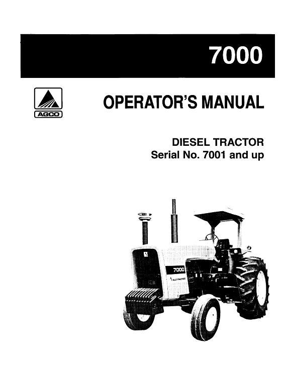 AGCO 7000 Tractor (eff sn 8001) Operator Manual 70271394 English
