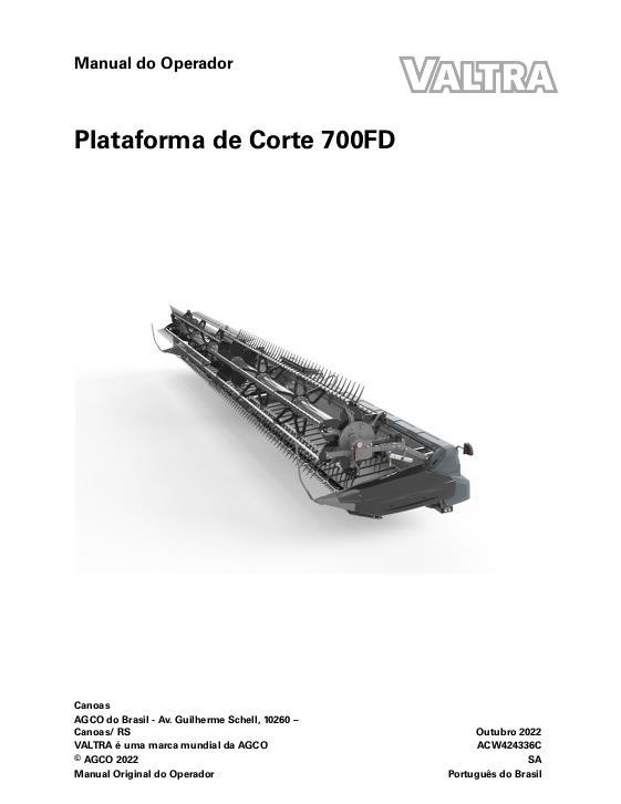 AGCO 700FD Draper Header Operator Manual ACW424336C Portuguese 1 AGCO 700FD Draper Header Operator Manual ACW424336C Portuguese