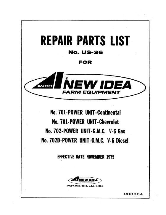 AGCO 701 702 702D Power Unit Parts Book 986364 English 1 AGCO 701 702 702D Power Unit Parts Book 986364 English