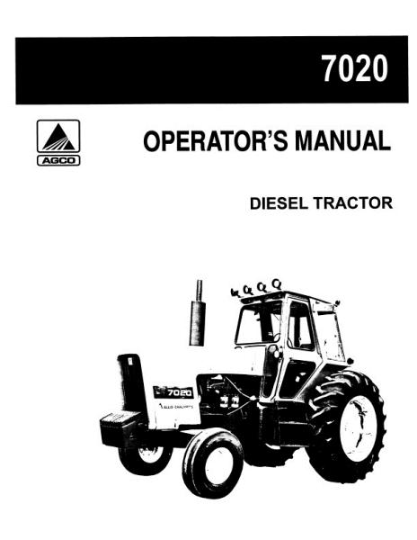 AGCO 7020 Tractor (prior sn 4581) Operator Manual 70262680 English