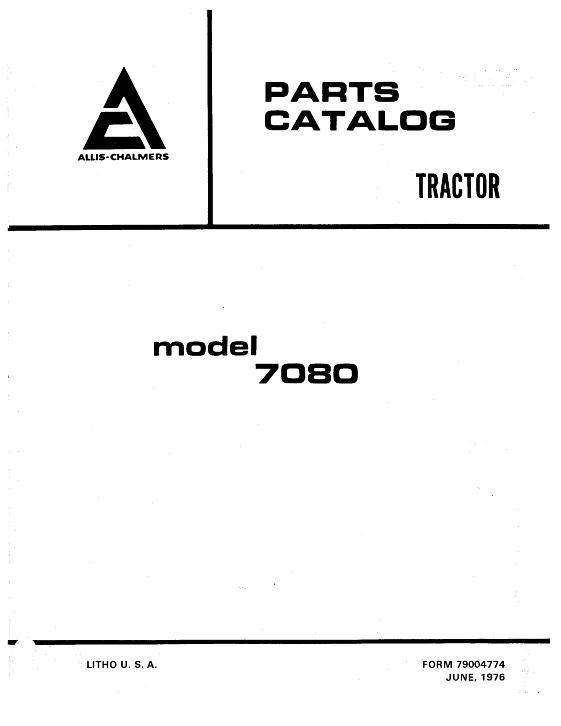 AGCO 7080 Tractor Parts Book 79004774 English 1 AGCO 7080 Tractor Parts Book 79004774 English