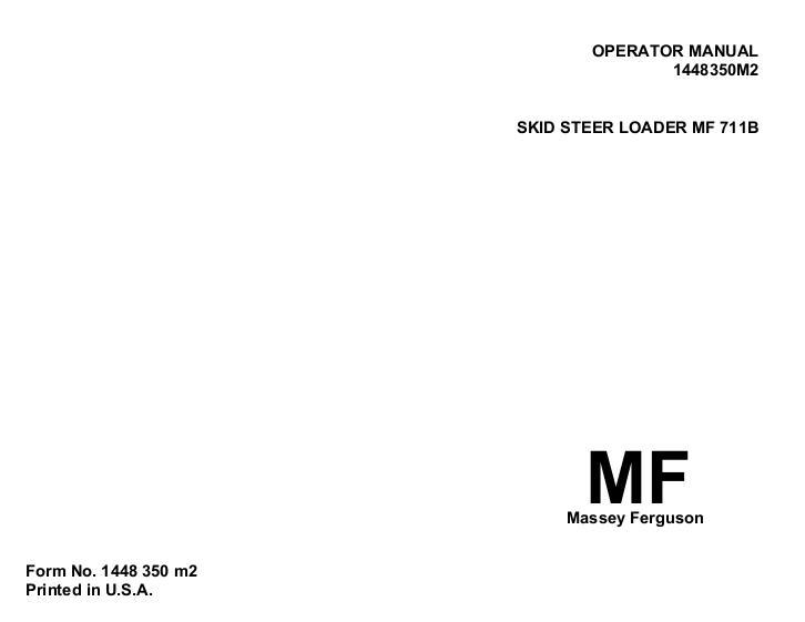 AGCO 711B Utility Wheel Loader Operator Manual 1448350M2 English 1 AGCO 711B Utility Wheel Loader Operator Manual 1448350M2 English