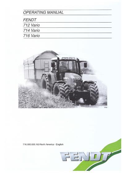 AGCO 712 714 716 Vario Tractor (eff sn xxx 22 5001) Operator Manual 72427072 English