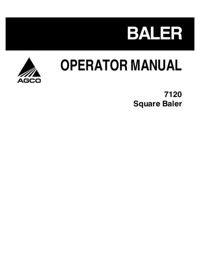 AGCO 7120 Rectangular Baler Operator Manual 700729844K English