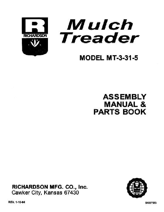 AGCO 7130 Mulch Treader (31 inch, MT-3-31-5) Operator Manual SN997583 English 1 AGCO 7130 Mulch Treader (31 inch, MT-3-31-5) Operator Manual SN997583 English