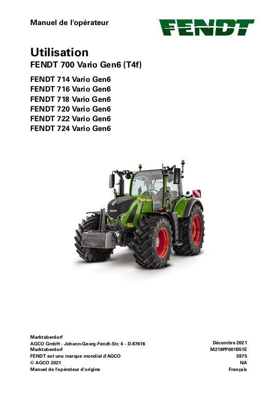 AGCO 714 716 718 720 722 724 Gen6 (No Am, operation) Operator Manual 72667710 French