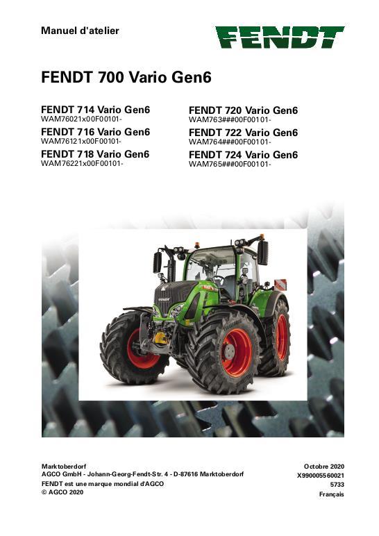 AGCO 714 716 718 720 722 724 Gen6 Tractor (packet) Service Manual 72662765 French