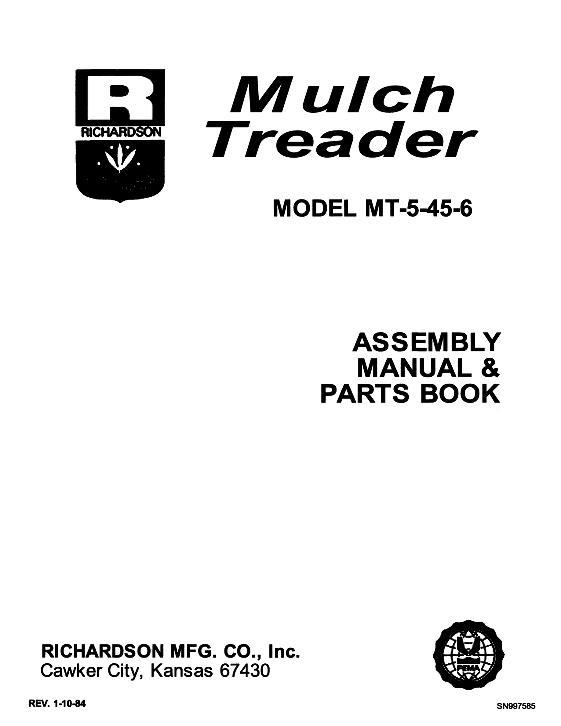 AGCO 7150 Mulch Treader (45 ft, MT-5-45-6) Operator Manual SN997585 English 1 AGCO 7150 Mulch Treader (45 ft, MT-5-45-6) Operator Manual SN997585 English