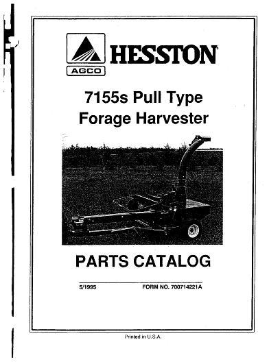 AGCO 7155S Forage Harvester Parts Book 700714221 English 1 AGCO 7155S Forage Harvester Parts Book 700714221 English