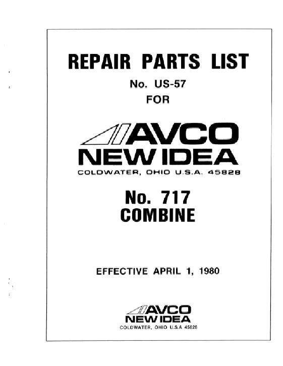 AGCO 717 Combine Platform Parts Book 986181 English 1 AGCO 717 Combine Platform Parts Book 986181 English