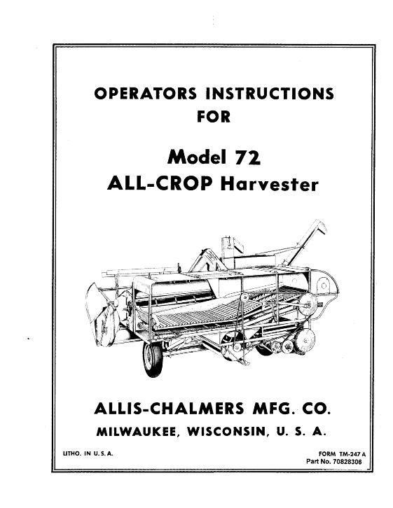AGCO 72 Combine (All Crop & attachments) Operator Manual 70828306 English 1 AGCO 72 Combine (All Crop & attachments) Operator Manual 70828306 English