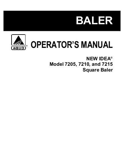 AGCO 7205 7210 7215 Rectangular Baler Operator Manual 700726345D English 1 AGCO 7205 7210 7215 Rectangular Baler Operator Manual 700726345D English