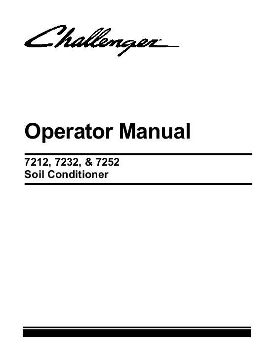 AGCO 7212 7232 7252 Soil Conditioner Operator Manual 997719CHE English 1 AGCO 7212 7232 7252 Soil Conditioner Operator Manual 997719CHE English
