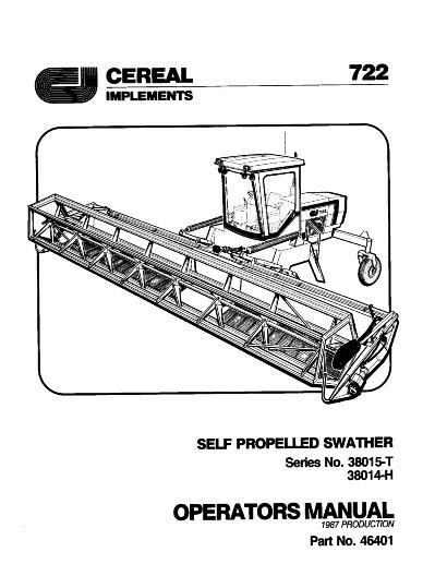 AGCO 722 SP Swather 38015T, 38014H Operator Manual 3728395M1 English 1 AGCO 722 SP Swather 38015T, 38014H Operator Manual 3728395M1 English