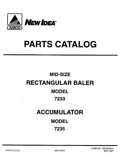 AGCO 7233 Big Square Baler Parts Book 700725330A English 1 AGCO 7233 Big Square Baler Parts Book 700725330A English