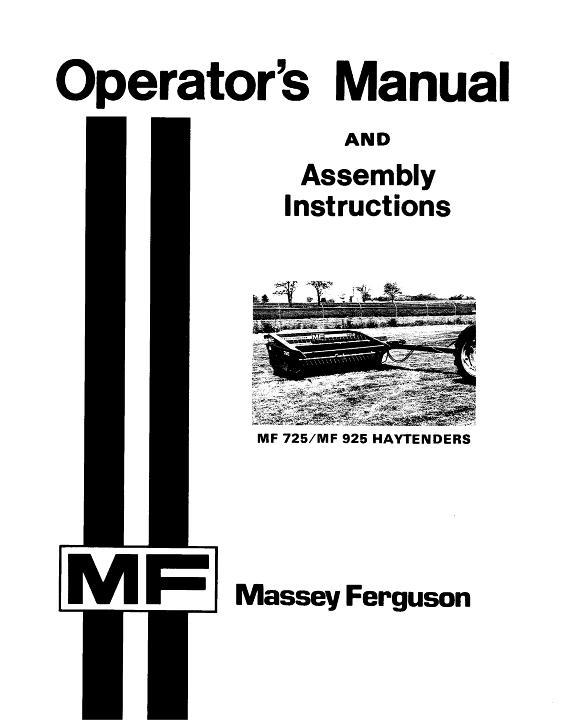 AGCO 725 925 Mower Conditioner Operator Manual 1448462M2 English 1 AGCO 725 925 Mower Conditioner Operator Manual 1448462M2 English