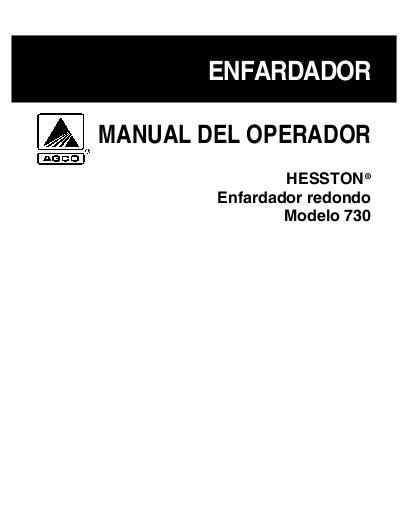 AGCO 730 Round Baler Operator Manual 700723145C Spanish 1 AGCO 730 Round Baler Operator Manual 700723145C Spanish