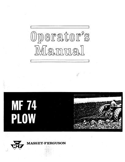 AGCO 74 Moldboard Plow (mounted) Operator Manual 690349M6 English 1 AGCO 74 Moldboard Plow (mounted) Operator Manual 690349M6 English
