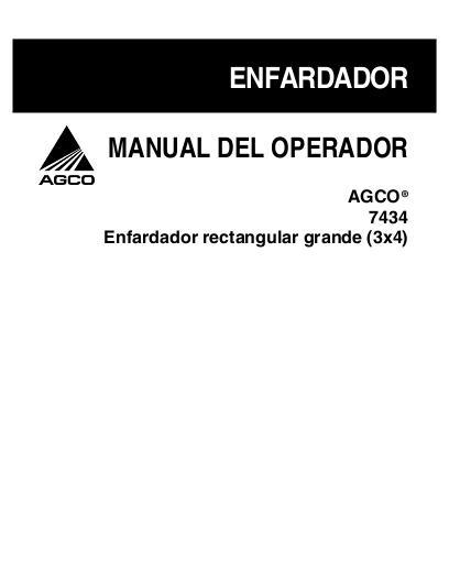 AGCO 7434 Baler (3x4) Operator Manual 700728564C Spanish