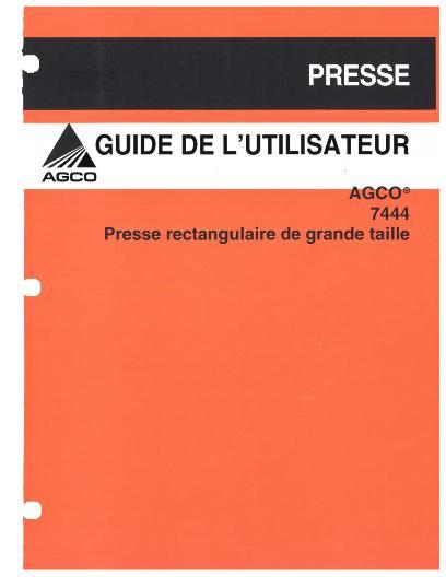 AGCO 7444 4x4 Operator Manual 700730115C French 1 AGCO 7444 4x4 Operator Manual 700730115C French