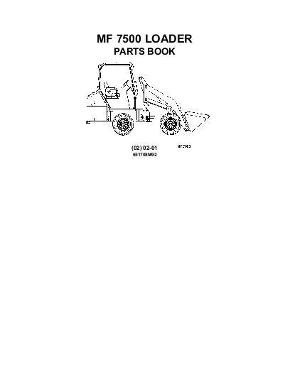 AGCO 7500 Articulated Wheel Loader Parts Book 651708M92 English