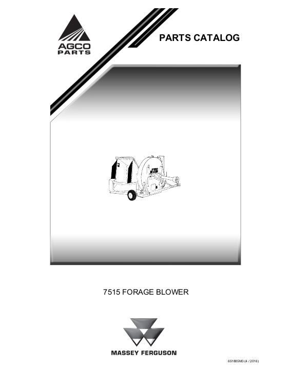AGCO 7515 Forage Blower Parts Book 651885M3 English 1 AGCO 7515 Forage Blower Parts Book 651885M3 English