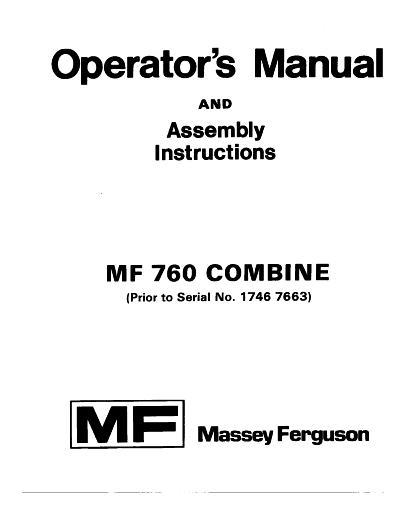 AGCO 760 Combine (prior sn 07663) Operator Manual 1448407M1 English 1 AGCO 760 Combine (prior sn 07663) Operator Manual 1448407M1 English