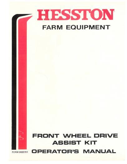AGCO 7600 7650 Field Queen (4WD Kit FWPA-001) Operator Manual 8083701 English 1 AGCO 7600 7650 Field Queen (4WD Kit FWPA-001) Operator Manual 8083701 English