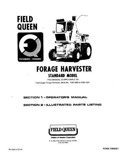 AGCO 7600 Field Queen (1975) Operator Manual 7084361 English 1 AGCO 7600 Field Queen (1975) Operator Manual 7084361 English