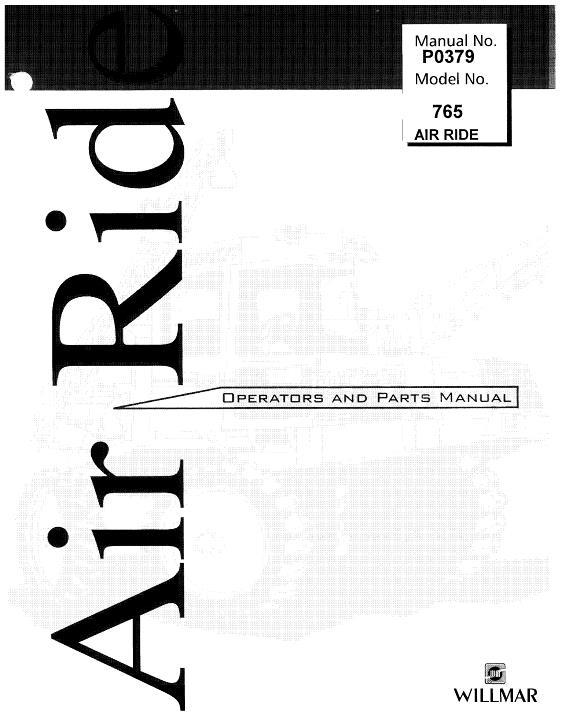 AGCO 765 Sprayer (air ride, 1995, includes parts information) Operator Manual WRP0379 English