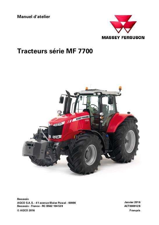 AGCO 7714 to 7726, 7714S to 7726S Tractor (packet) Service Manual ACT000912B French