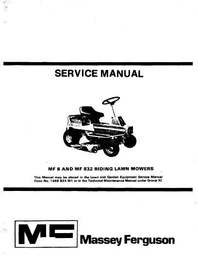 AGCO 8 832 Rider Mower Service Manual 1448845M2 English