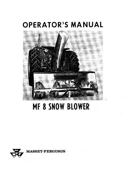 AGCO 8 Snow Blower (rear mount) Operator Manual 690624M2 English 1 AGCO 8 Snow Blower (rear mount) Operator Manual 690624M2 English