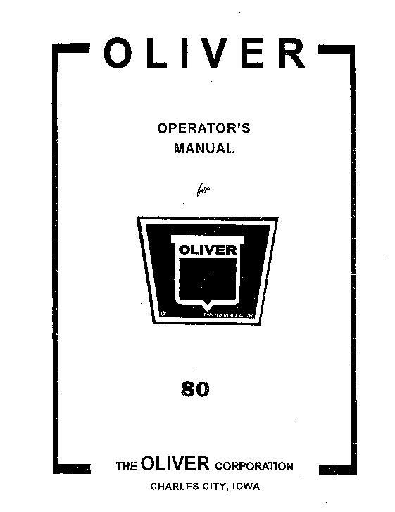 AGCO 80 Tractor (1930-1947) Operator Manual 79036402A English