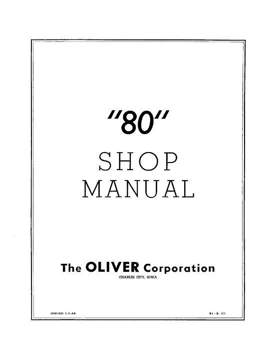 AGCO 80 Tractor (1930-1947) Service Manual S1-5-C1 English