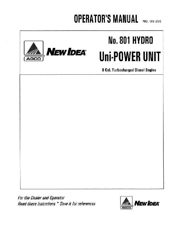 AGCO 801 Power Unit Operator Manual 986056 English 1 AGCO 801 Power Unit Operator Manual 986056 English