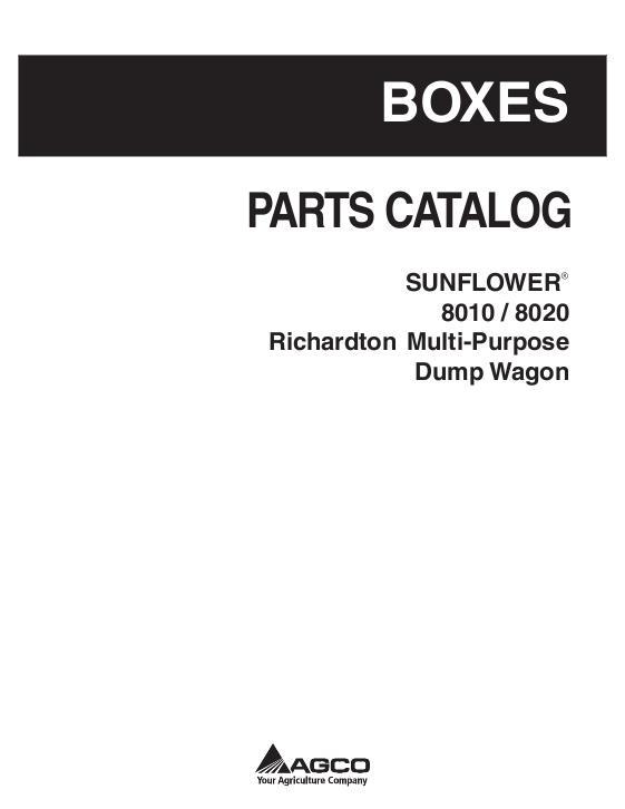 AGCO 8010 8020 Richardton Dump Wagon (multi-purpose) Parts Book 79023732C English 1 AGCO 8010 8020 Richardton Dump Wagon (multi-purpose) Parts Book 79023732C English