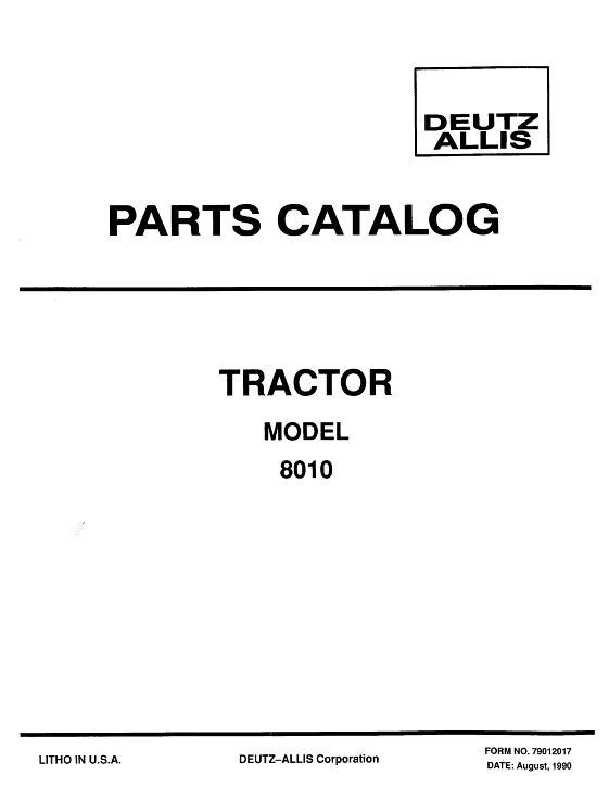 AGCO 8010 Tractor Parts Book 79012017 English 1 AGCO 8010 Tractor Parts Book 79012017 English