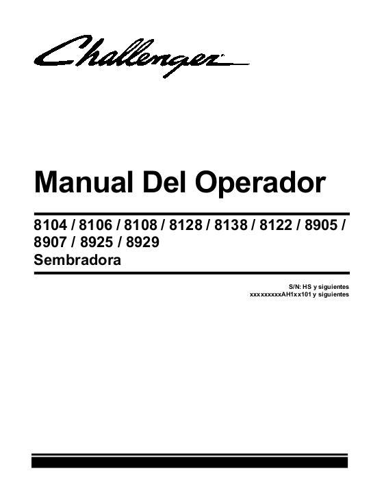 AGCO 8100 8900 Series Planter Operator Manual 700729808F Spanish