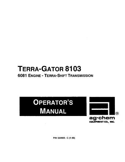 AGCO 8103 TerraGator (chassis, 1998-99) Operator Manual AG520909 English