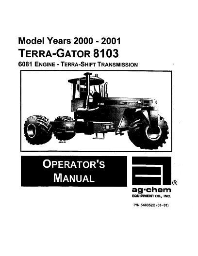 AGCO 8103 TerraGator (chassis, 2000-01) Operator Manual AG546352 English