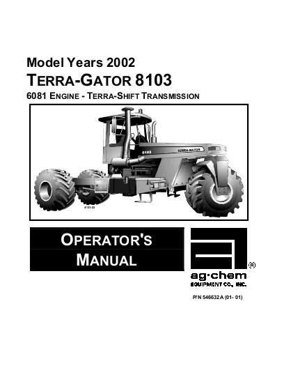 AGCO 8103 TerraGator (chassis, 2002) Operator Manual AG546632 English