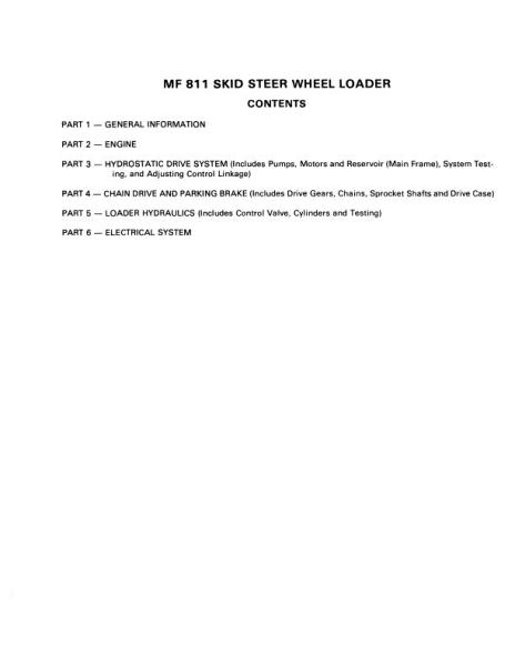 AGCO 811 Utility Wheel Loader (packet) Service Manual 1448772M2 English
