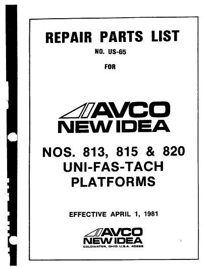 AGCO 813 815 820 Combine Platform Parts Book 986194 English 1 AGCO 813 815 820 Combine Platform Parts Book 986194 English