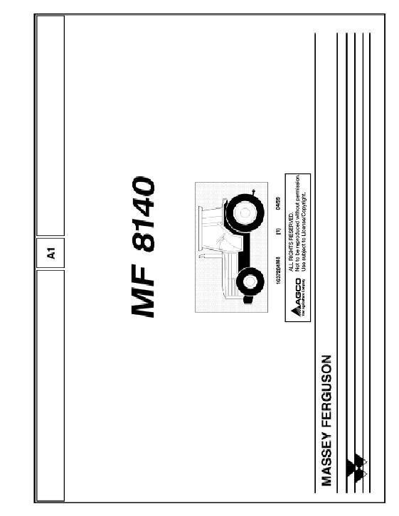 AGCO 8140 Tractor Parts Book 1637284M8 Multiple 1 AGCO 8140 Tractor Parts Book 1637284M8 Multiple